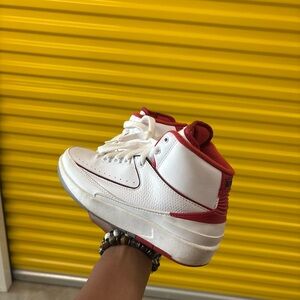 White and Red Retro Jordan 2